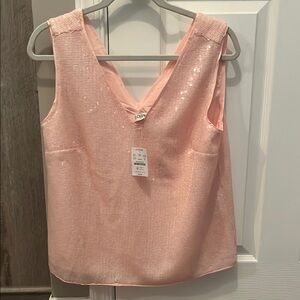 JCrew pink sequin vneck tank